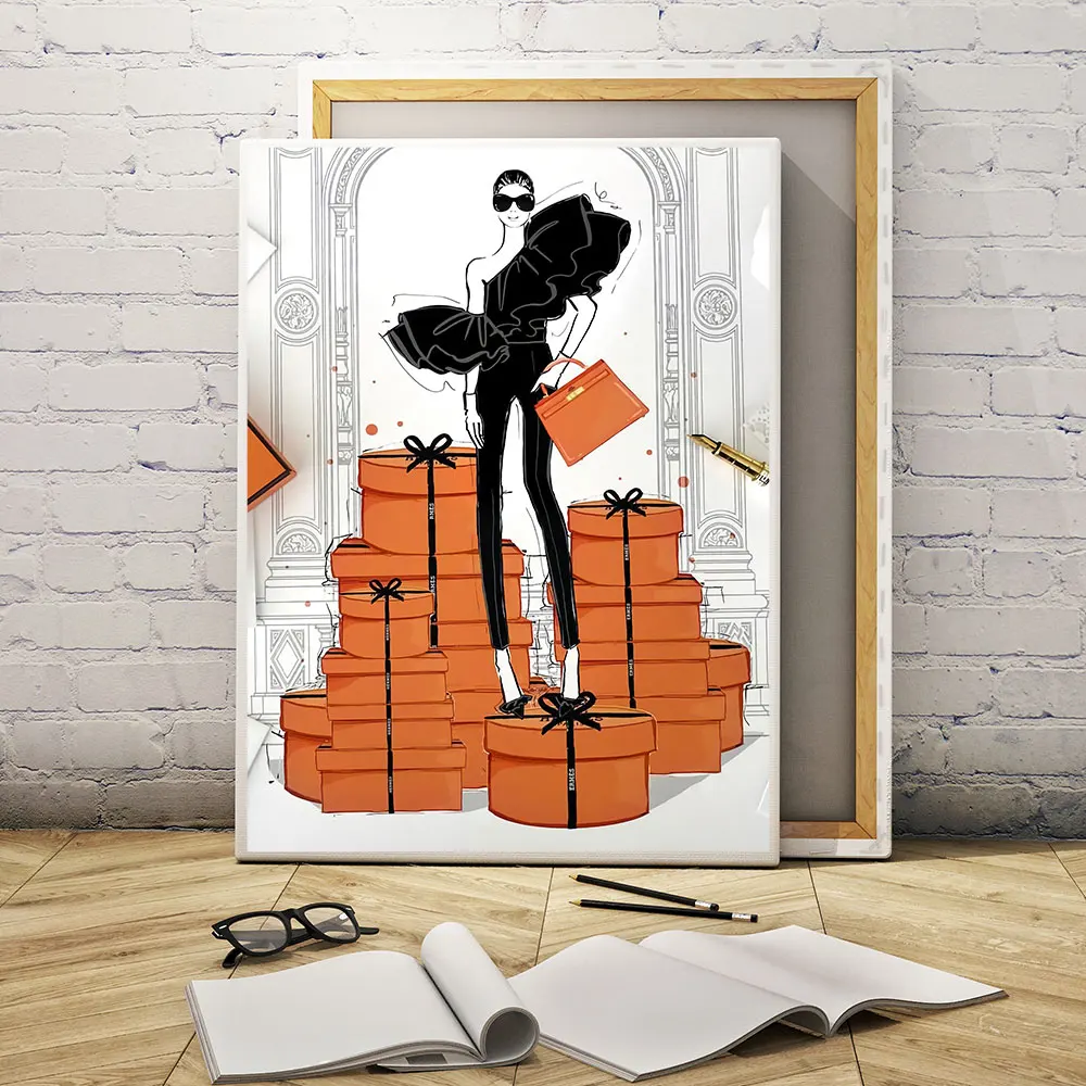 Модная красивая Картина на холсте для девушек художественные плакаты и принты