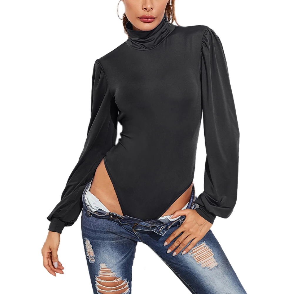 

Solid Bodysuits Long Sleeve Blouse Shirts Women Clothing Ladies Hollow Out Back Rompers White Black Romper Women Summer 2020