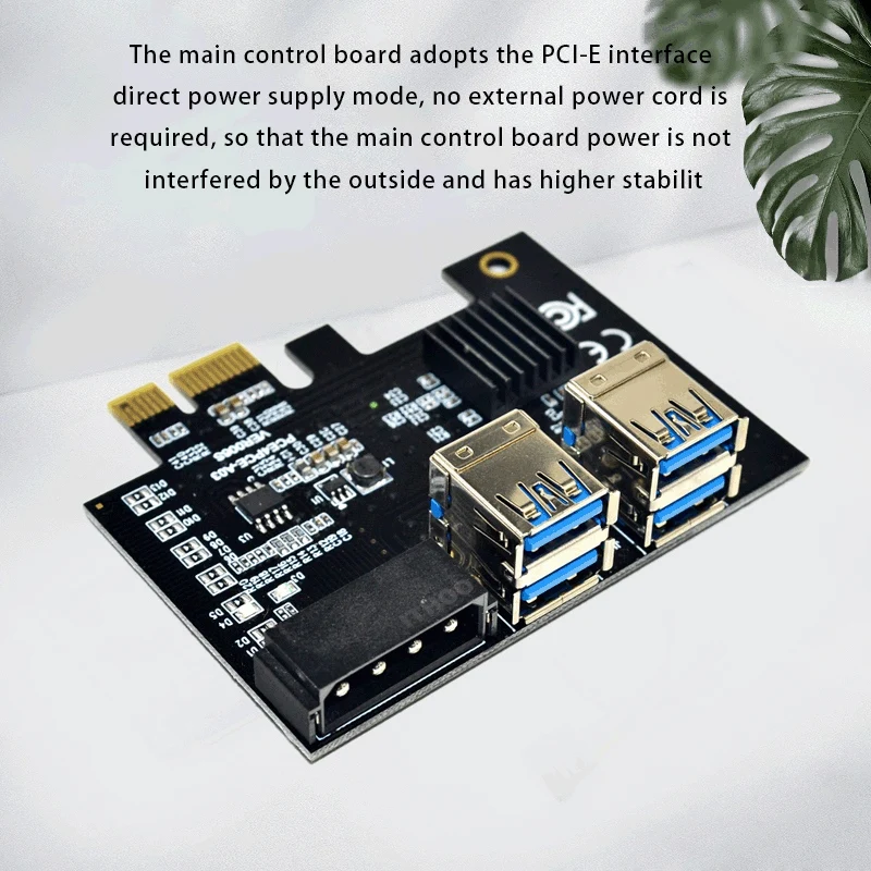 PCI-E 1 to 4 Expansion Card 1X 16X Port Dual Layer USB3.0 Graphics Adapter for BTC Mining | Электроника