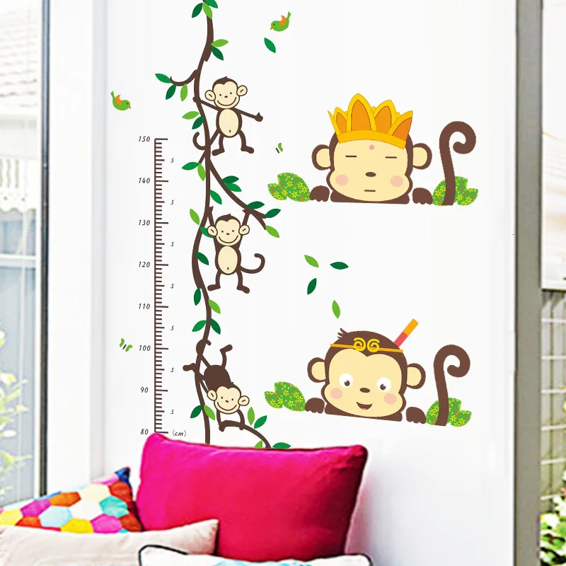 3D Джунгли Обезьяна Дерево декор обои лесные наклейки Дети украшение для детской