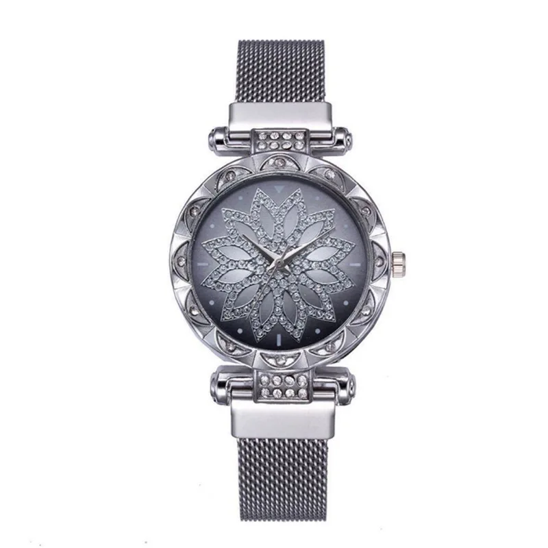 

Nice PopPop Style diamond-encrusted Quartz Bracelet Watch Starry Sky Female Watch Magnet Milano Mesh Belt Ladies Watch
