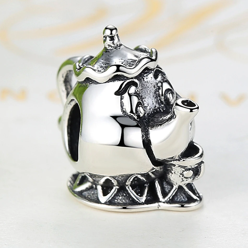 ELESHE 925 Sterling Silver Bead Creative Tea Pot Charm Beads Fit Bracelet Women Diy Bracelets Bangles Jewelry | Украшения и