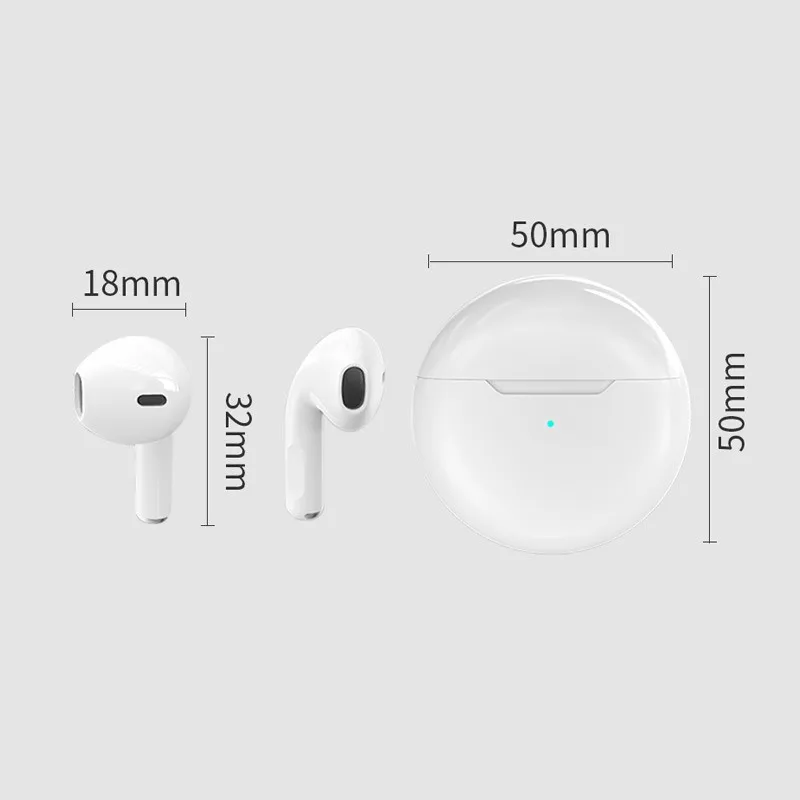 

Air Pro 6 TWS Wireless Headphones With Mic Tws Bluetooth Earphone Earbuds Sport Running Earpiece For Apple iPhone Xiaomi Huawei