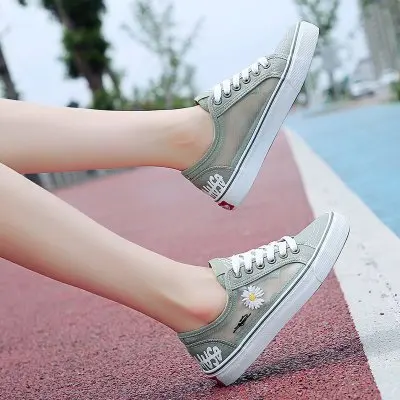 Туфли женские холщовые дышащие с мягкой подошвой повседневные маленькие