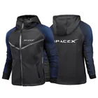 Мужской спортивный костюм с логотипом SpaceX Space X, летний модный сетчатый дышащий спортивный костюм на молнии, куртки, пальто, 2021