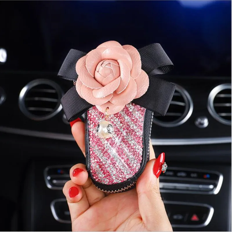 Новинка 2020 Модный женский чехол для автомобильного интерьера с цветком камелии