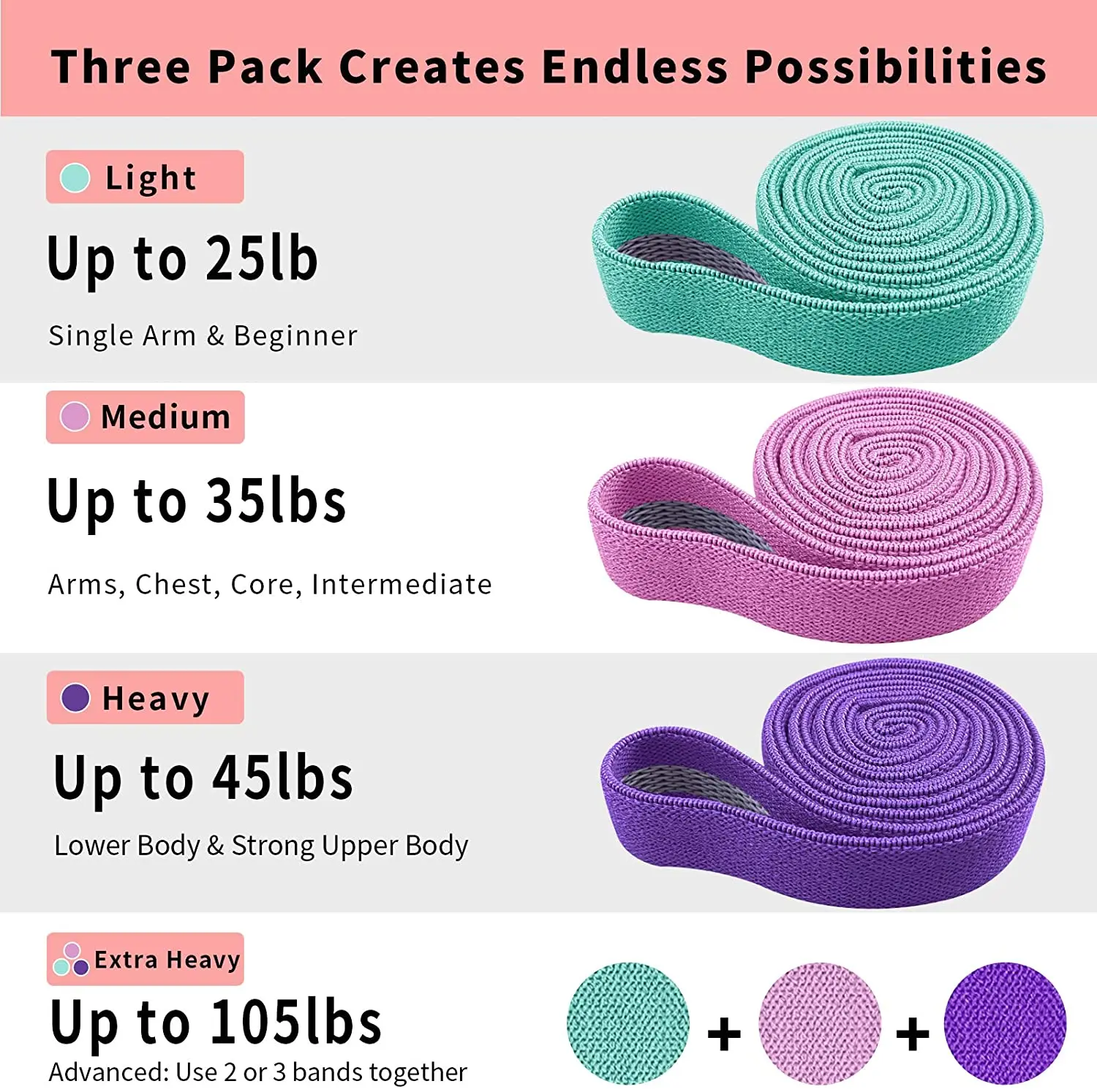 3 шт. 208 см тянущиеся резинки для помощи тканевые поддержки бедер набор тренировки