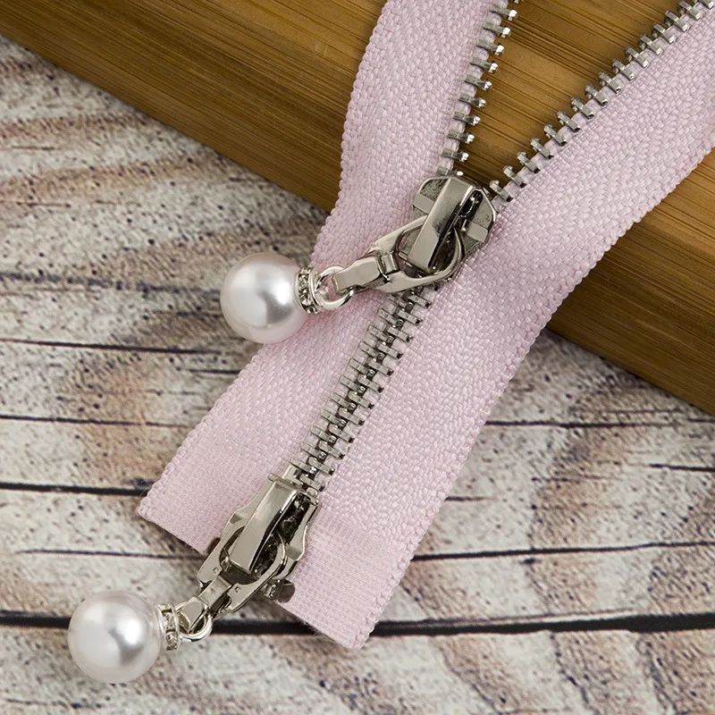 pinksilver120cm 1/2 шт. 85 см 120 см 5# разъемная застежка-молния жемчужные металлическая молния eco-friendly открытые пальто куртки застежки-молнии для шитья одежды застежки-молнии для рукоделия KY969 - Цвет: pinksilver120cm