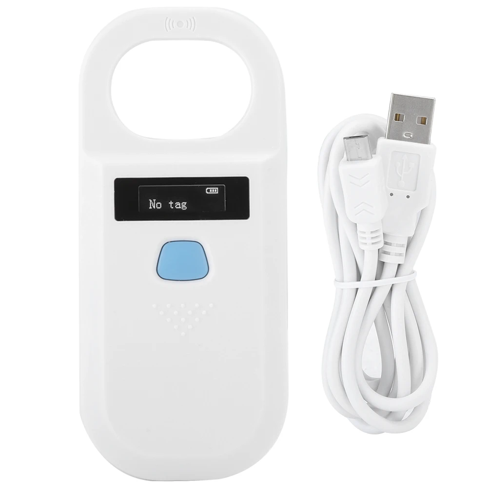 

Animal Tag Reader Pet Supplies Portable Chip Scanner OLED Screen Handheld High‑Brightness(White ) Animal Tag Reader
