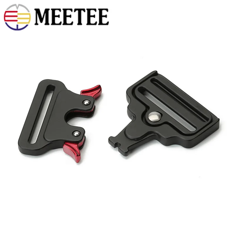 Meetee 1/2/4 шт. 50 мм металлический ремень с пряжкой на открытом воздухе Quick Release Пряжки Регулируемый самодельный сумок одежды кожаная фурнитура аксессуар