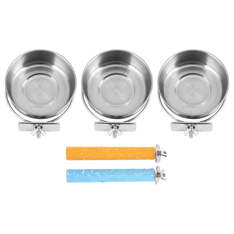 

5 шт., миски для кормления птиц, из нержавеющей стали