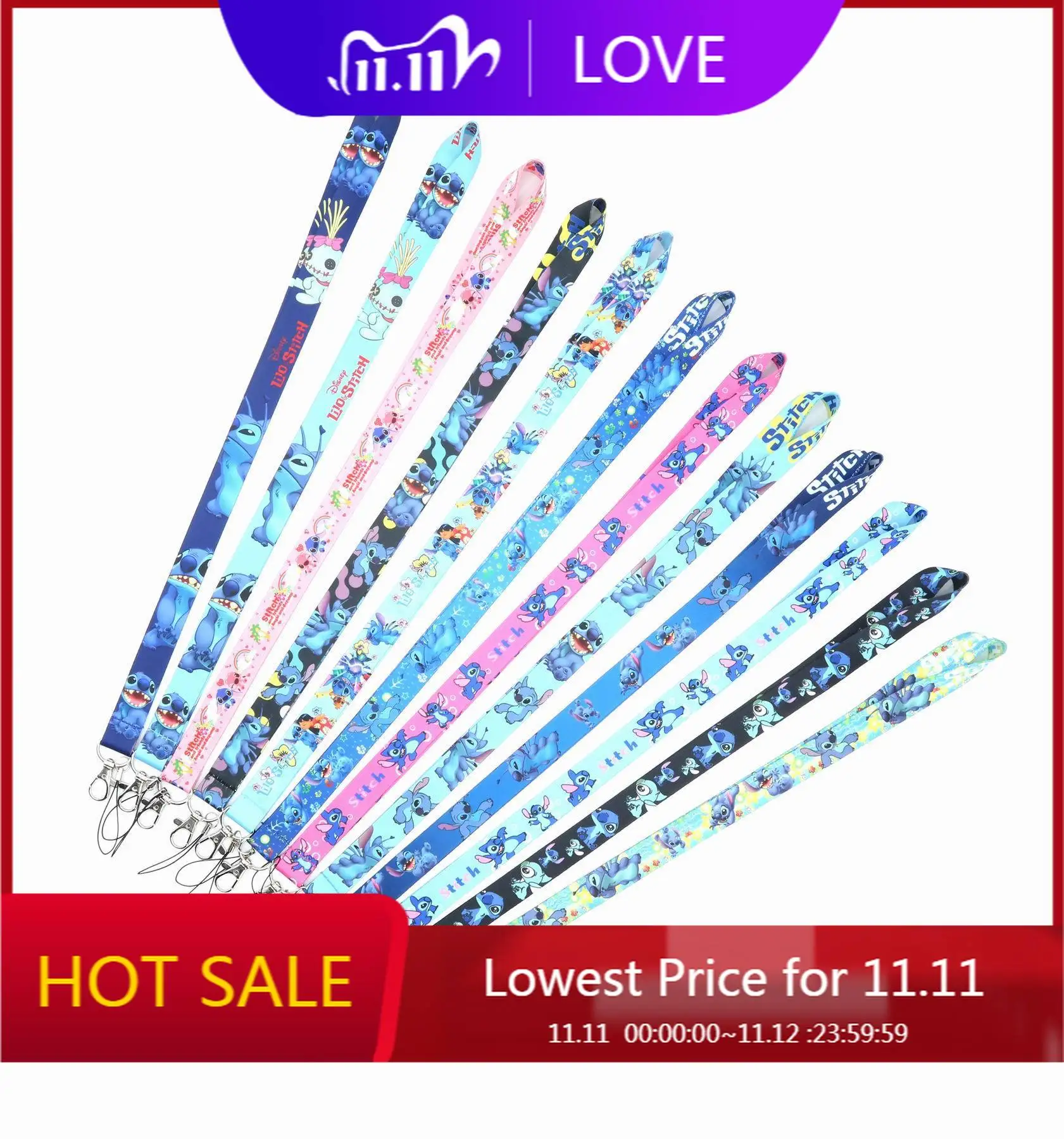 

Стежка, телефон на решешке «Лило и Стич» Школьная брелоки ремешки телефон шейный ремень работы карты цепочка для ключей веревочная петля ак...