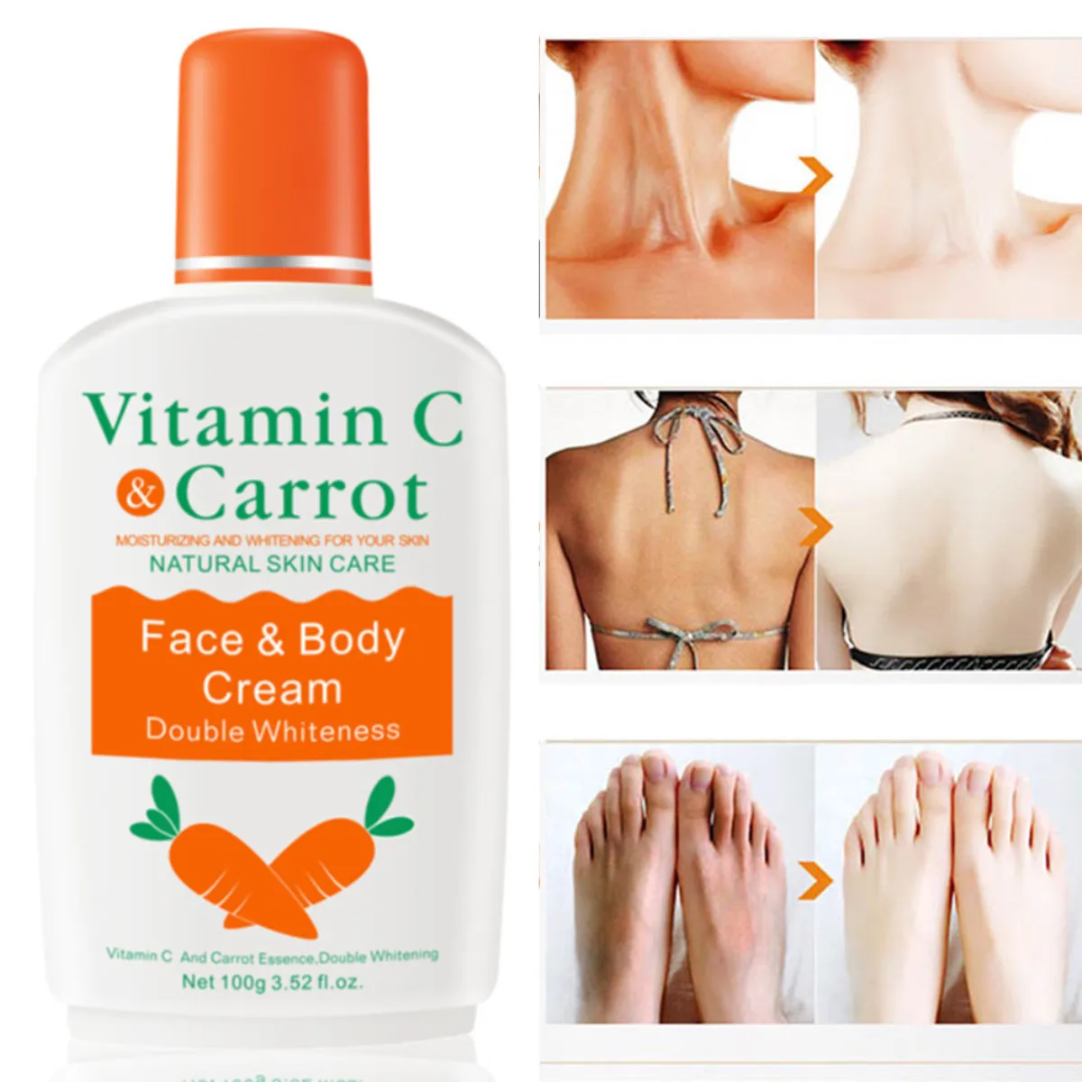 

Whitening Cream Vitamin C Carrot Bleaching Face Legs Knees Body Dark Black Skin Care Lotion Moisturizing Skins Lightening Cream