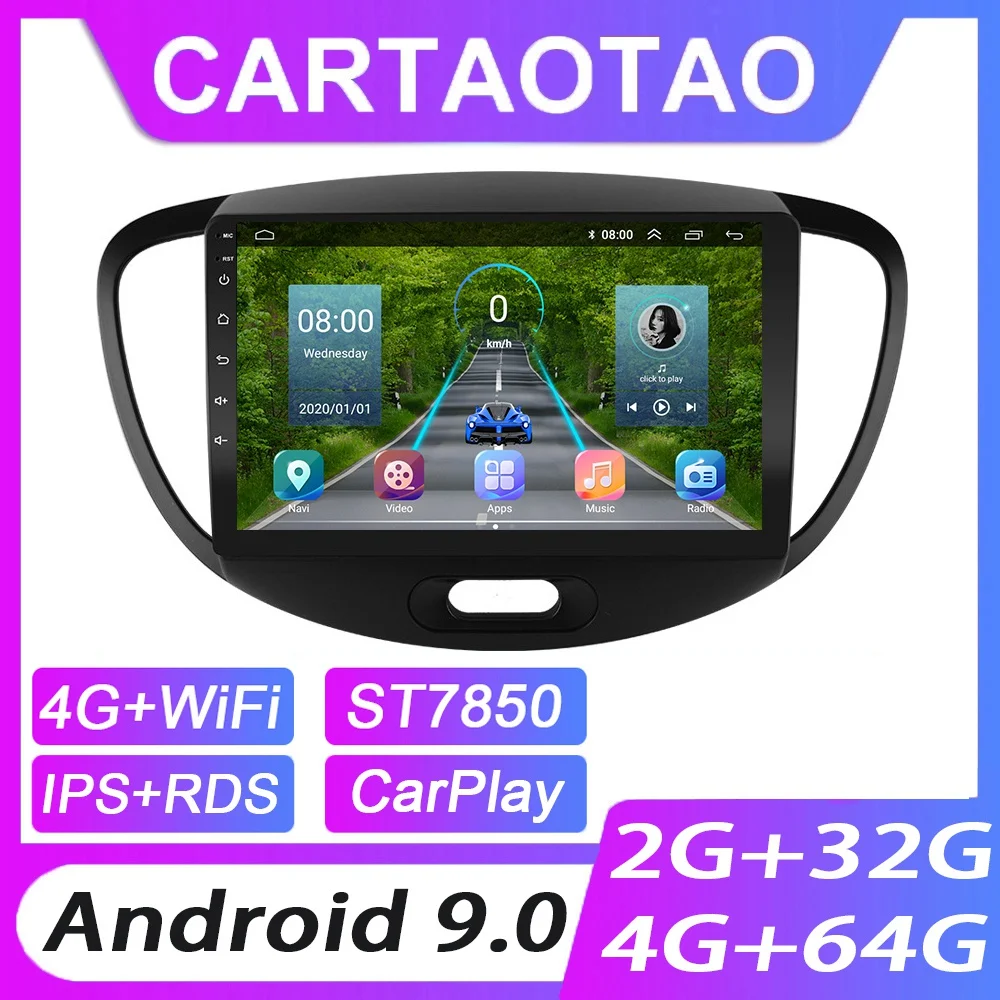 Автомобильный DVD плеер проигрыватель на Android 9 0 4 Гб ОЗУ 64 ПЗУ с GPS Навигатором Wi Fi IPS