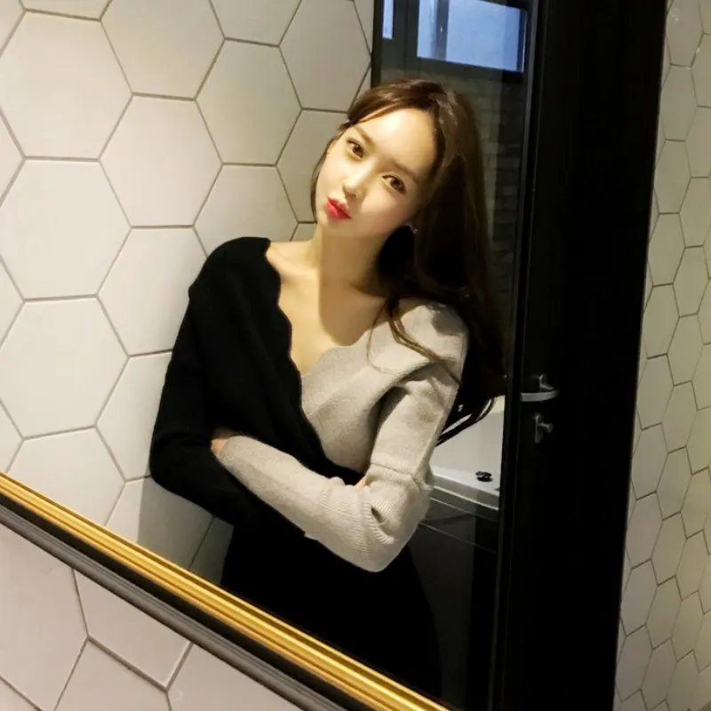 Новое летнее платье Женский вязаный свитер OL Повседневные платья с длинным