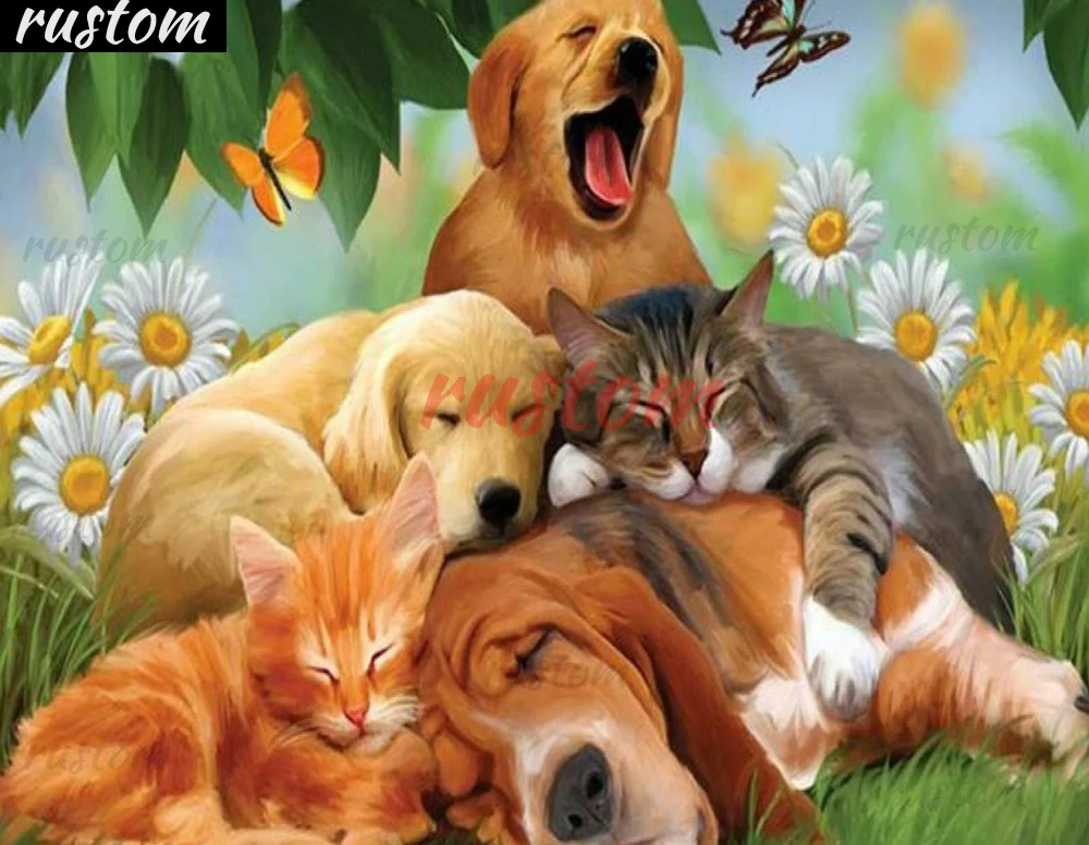 

cat diamond painting dog diamond mosaic pattern painting rhinestones 5d diy diamond painting embroidery animais dimond art Rusto