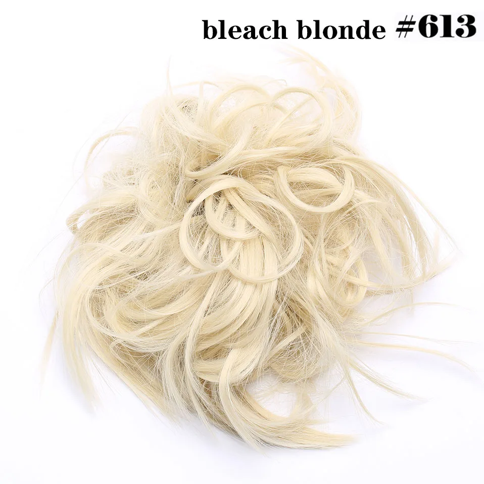 bleach blonde S-noilite синтетические шиньон волосы булочка прямой пончик-шиньон эластичные грязные резинки обертывание для конского хвоста наращивание волос для женщин - Color: bleach blonde