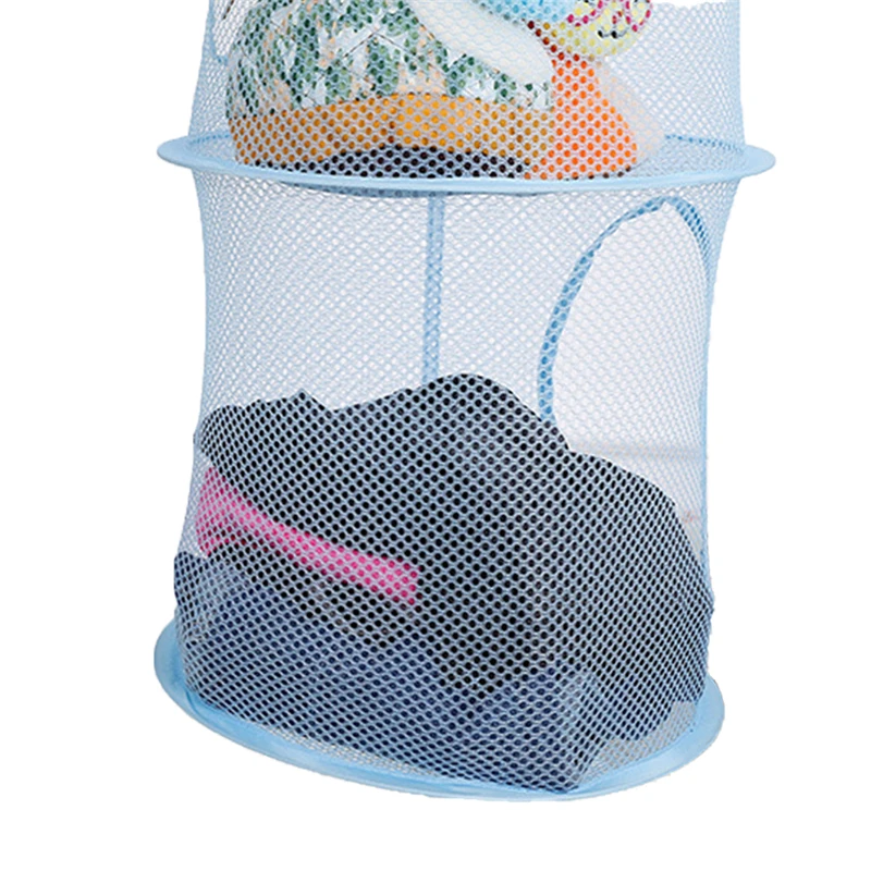 Красочные Складная сетка для хранения подвешиваемая корзина из дышащего