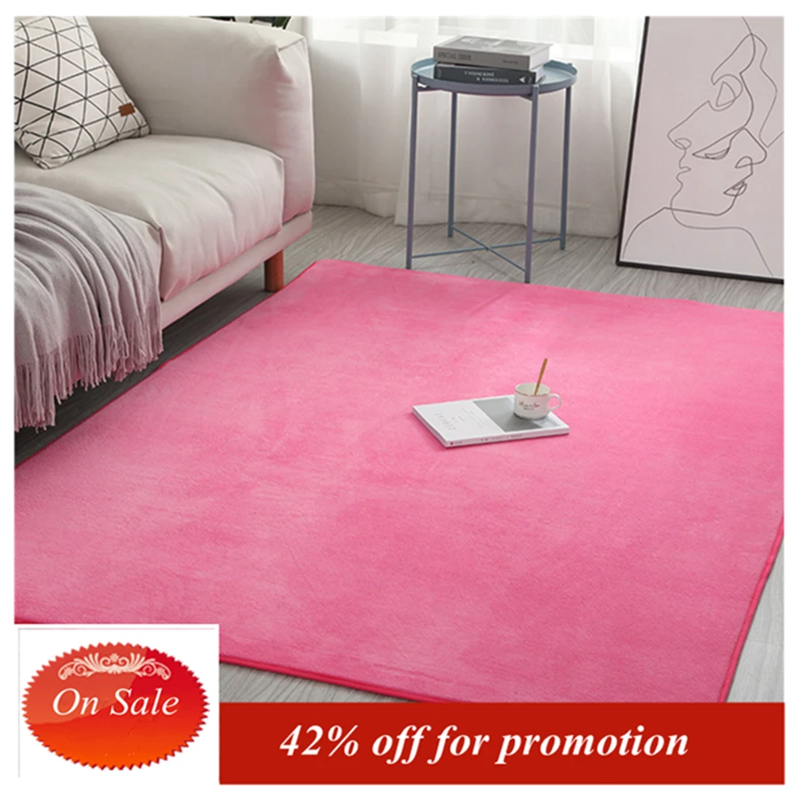 

Newest Coral Velvet Carpet Solid Color Water Absorption Sofa Carpet Memory Foam For Bedroom Living Room Children rug Yoga Mats
