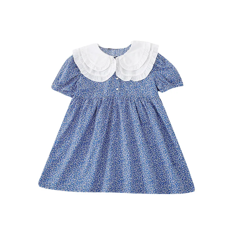 

Little Girl's Summer Dress Girls Sweet Floral Dresses Puff Sleeve Clothes Children Party Clothing Kids Outfits 2021 New Age 1-6