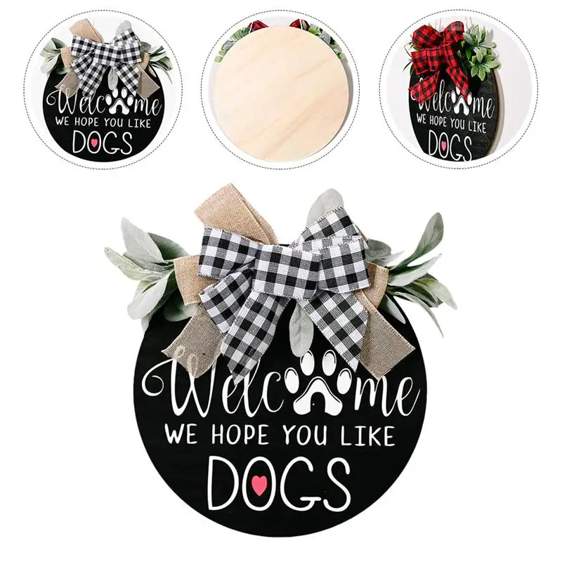 

Wooden Hanging Sign For Home Garden Welcome Board Simple Door Hanging Wreath Door Sign Pendant