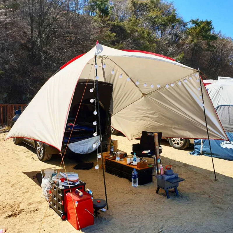 

Outdoor Camper Tailgate Canopy Sunshade Tent Car Gazebo Tent Large Car Rear Tent SUV Sunshade Sunshade