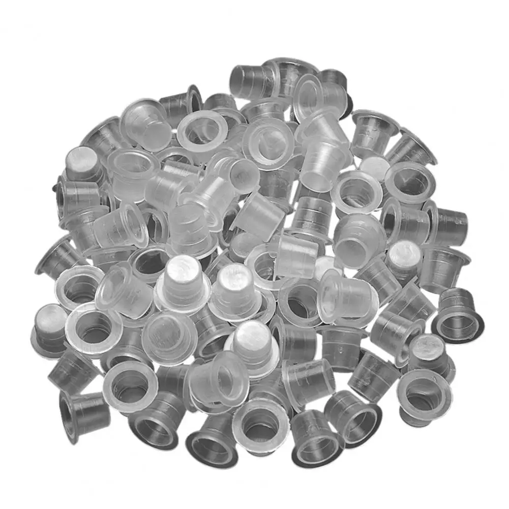 

500Pcs Ink Holders Wide-brimmed Makeup Accessory Small Size Disposable Waterproof Tattoo Ink Cap for Home Use
