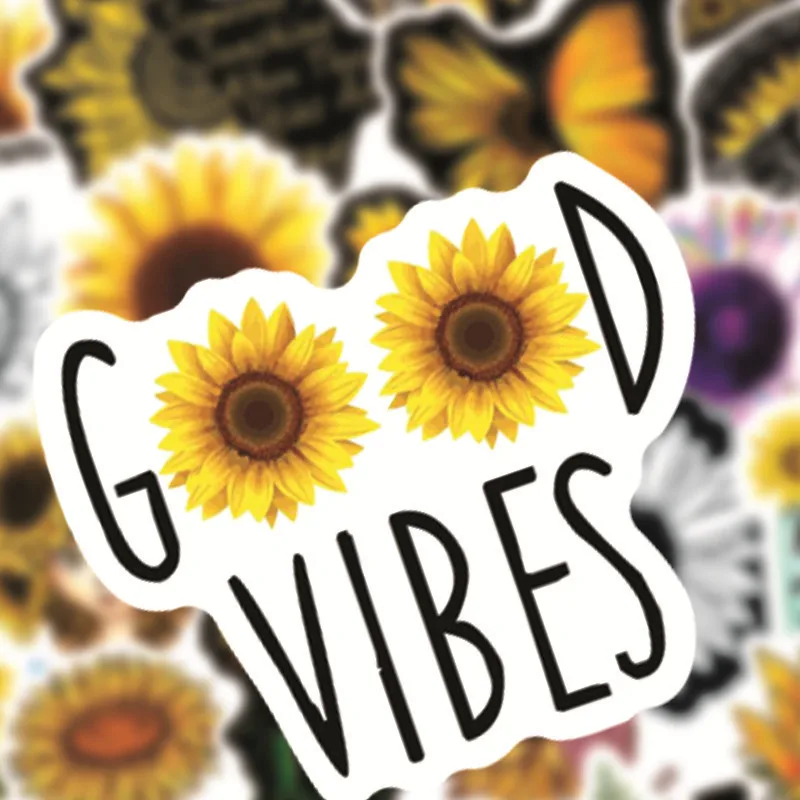 

10/30/50PCS You Are My Sunshine Sunflower Waterproof Stationery Pvc Sticker Skateboard Suitcase Luggage For Kid Classic Toy