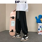 Мужские однотонные прямые мешковатые спортивные брюки kapment в стиле Харадзюку 2022, Мужская корейская мода, Японская уличная одежда, мужские винтажные повседневные брюки для бега
