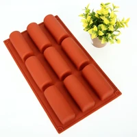 9 holes long strip finger biscuit silicone mold mousse diy cake mold rectangular shape chocolate baking kitchen accessories
