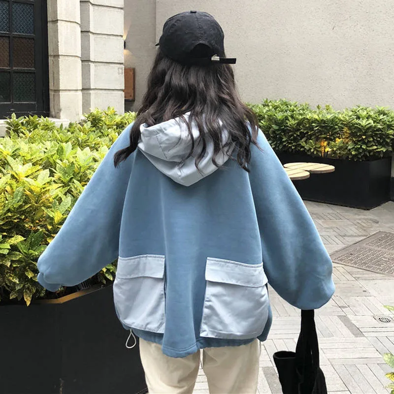 

Jumpers Ladies Fashion Letter print hoodies women pocket harajuku cool hip hop sweatshirt plus tops autumn streetwear females