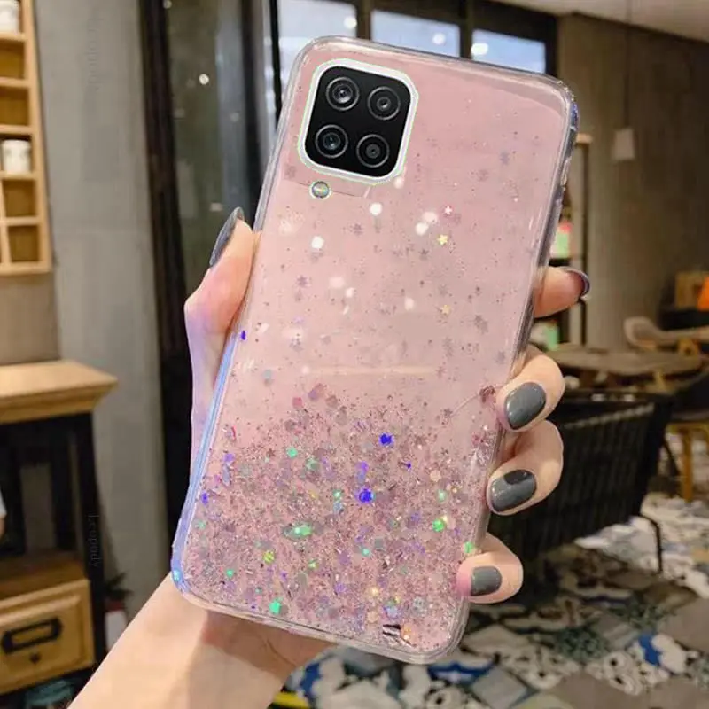 Блестящий чехол со звездами для Xiaomi Redmi 9T 9C Note 10 Pro 10S Poco F3 M3 X3 NFC Mi 11 Lite 5G 10T 11T 11i