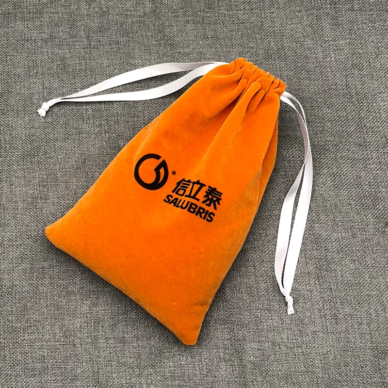 50PCS Velvet Gift Bags Packaging Jewelry Flocking Drawstring Pouches Wedding Party Storage Reusable Sachets for Candy Print Logo | Дом и сад