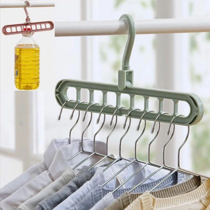 

1Pcs 360° Rotate Foldable Nine-hole Rotate Ceative Hanger Multi-function Fold Hanger Drying Clothes Storage Racks Drying Racks