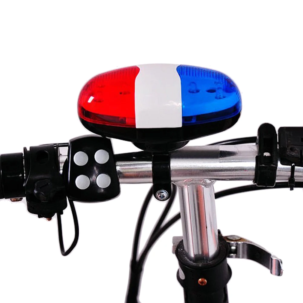 

Bicycle 6 Flashing LED 4 Sounds Police Siren Trumpet Horn Bell Bike Rear Light For Taillight Waterproof MTB Road Bike