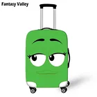 Защитный чехол для багажа, пылезащитный, с забавными мультяшными лицами, эластичный, для женщин и мужчин