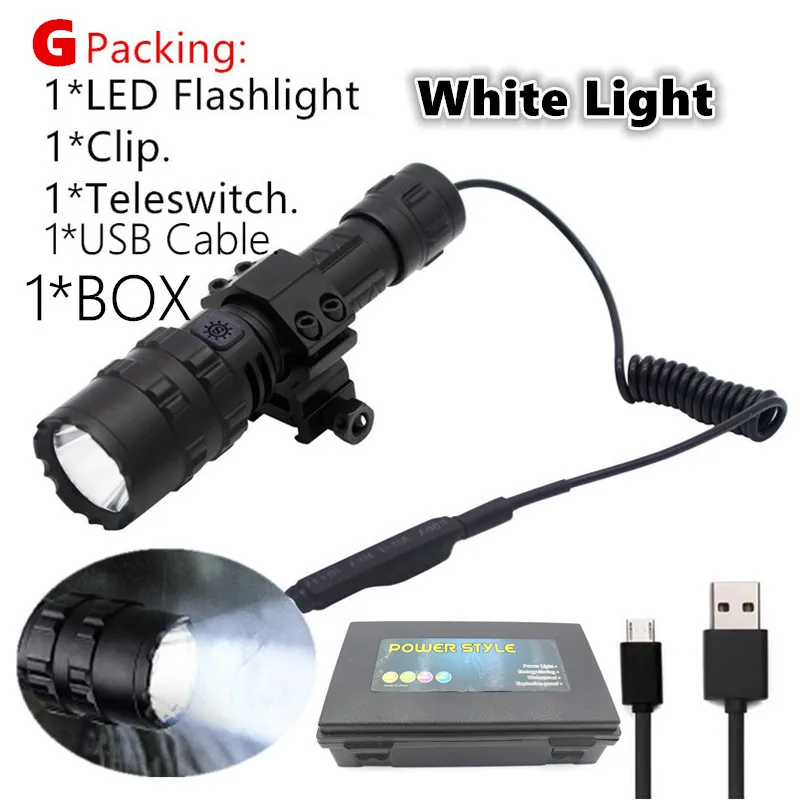 G Packing 3 стиля лампы Открытый Охота XML-L2 светодиодный фонарик для рыбалки портативный тактический фонарик - Испускаемый цвет: G Packing