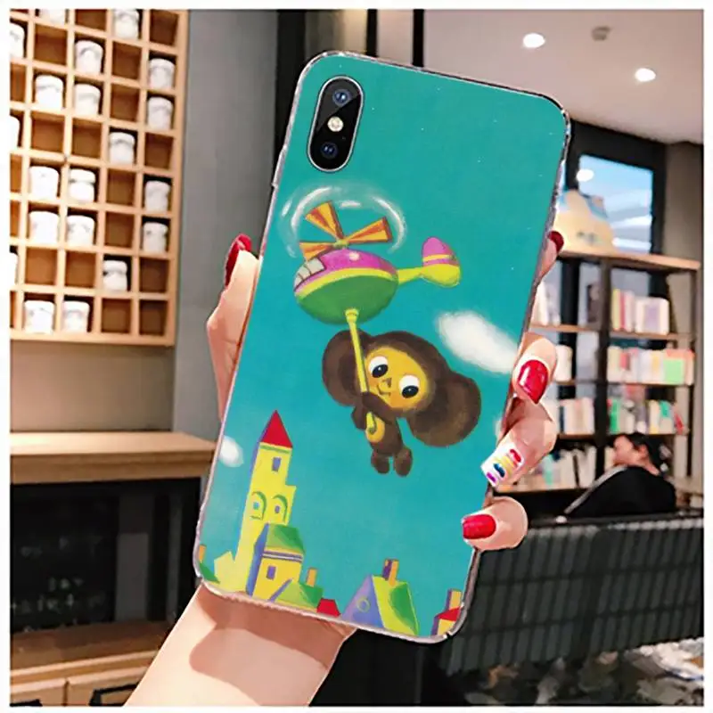 

Cheburashka Phone Case Transparent for iPhone 11 12 mini pro XS MAX 8 7 6 6S Plus X 5S SE 2020 XR
