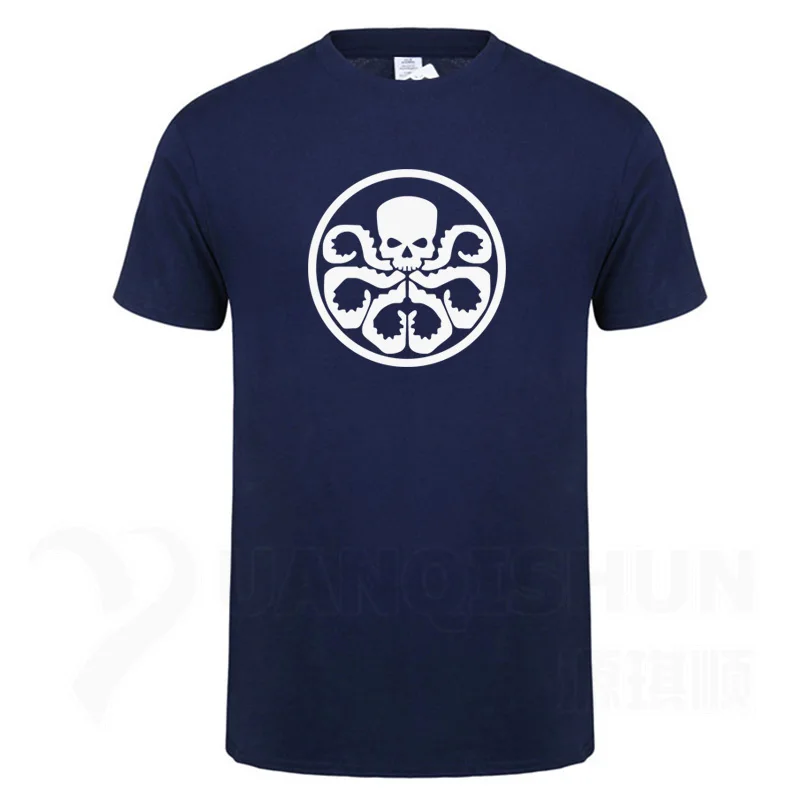 NavyBlue 1 YUANQISHUN брендовая футболка, хит, стильная футболка с принтом черепа, 16 цветов, чистый хлопок, трендовая Мужская Футболка, большой размер, XS-3XL, топы, футболки - Цвет: NavyBlue 1