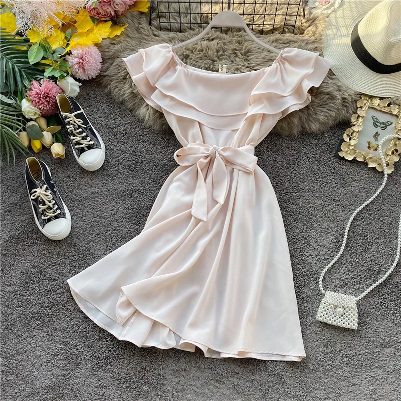 Vestidos mujer модные с оборками из кусков для девушек сексуальные вырезом лодочкой