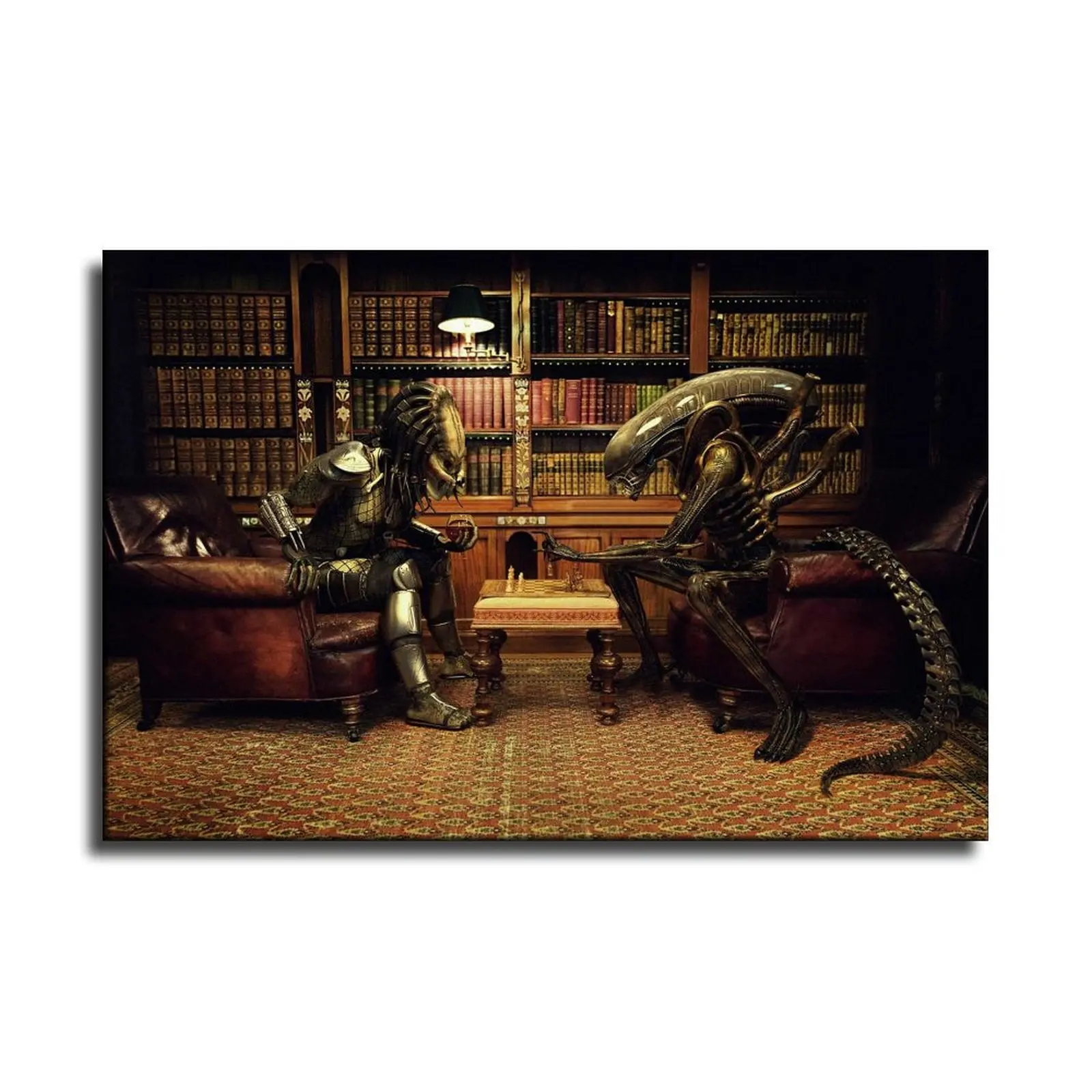 Инопланетянин против Хищника игра в шахматы холст художественный плакат и