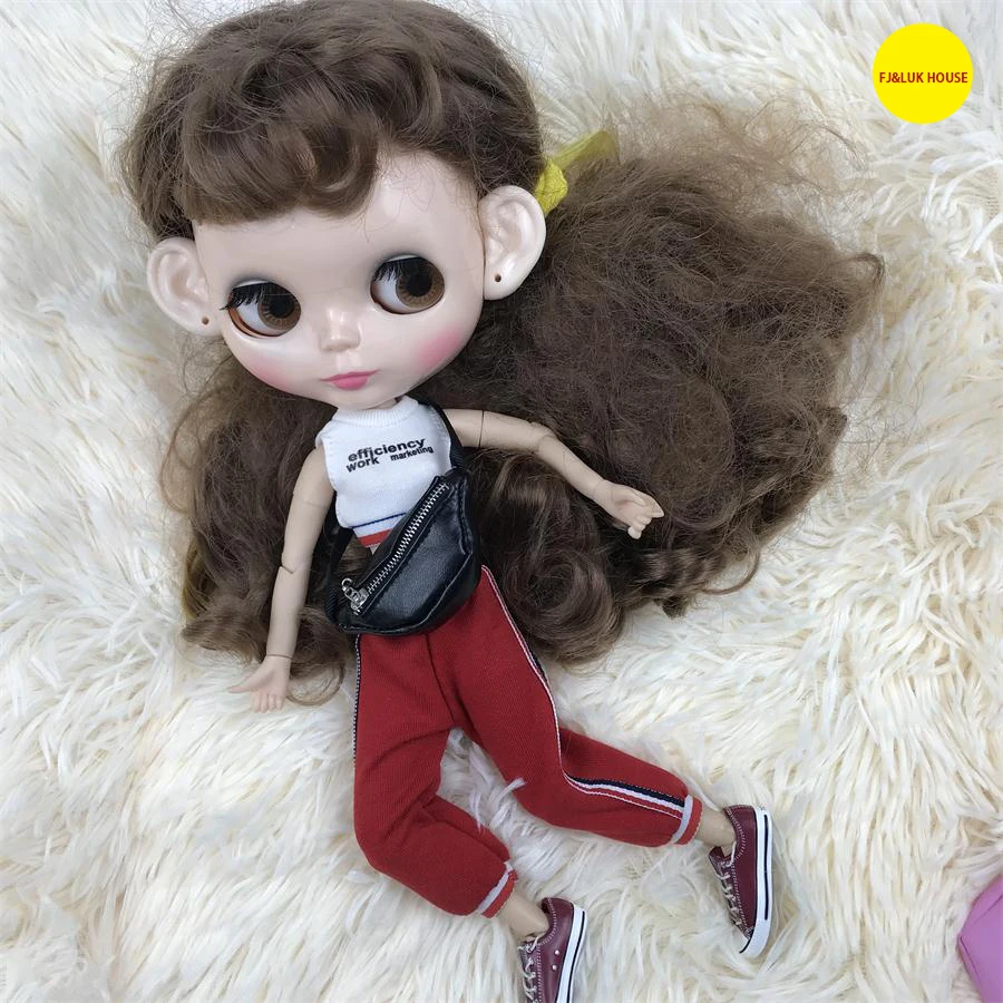 1 шт. модная ручная сумка Blyth Dolls черная/белая/Розовая классная сумка для blyth, barbies, OB24, OB11, 1/6, 1/12 BJD аксессуары для кукол