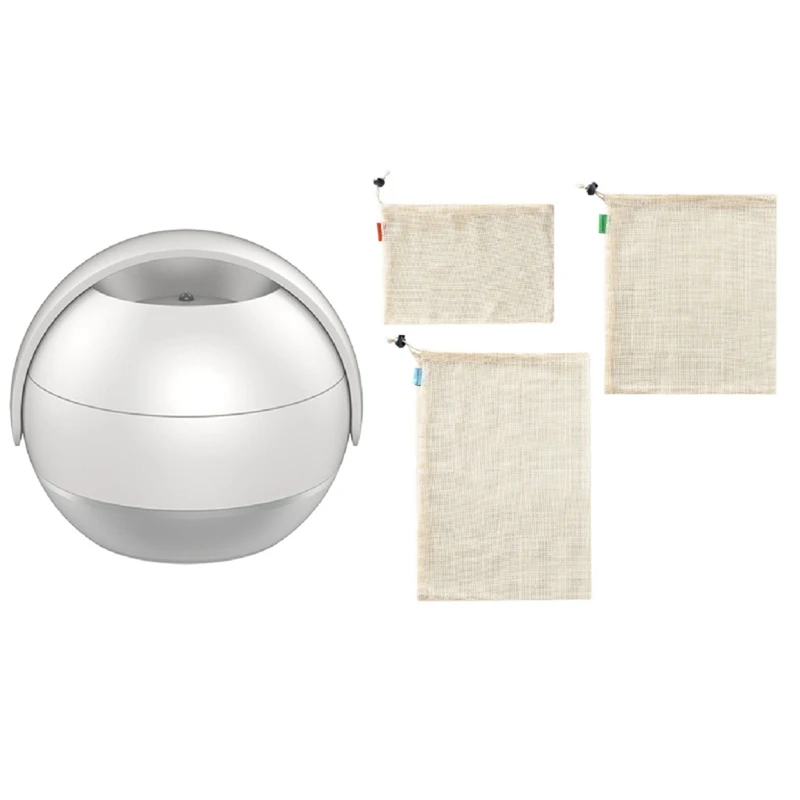 

1 Set USB Electric Lint Remover Clothes Sweater Fuzz Fabric Shaver & 3 Pcs Reusable Cotton Mesh Produce Bag