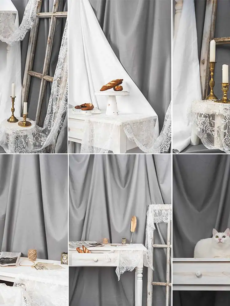 Однотонные тканевые фоны для фотосъемки из полиэстера белые свадебной вечеринки