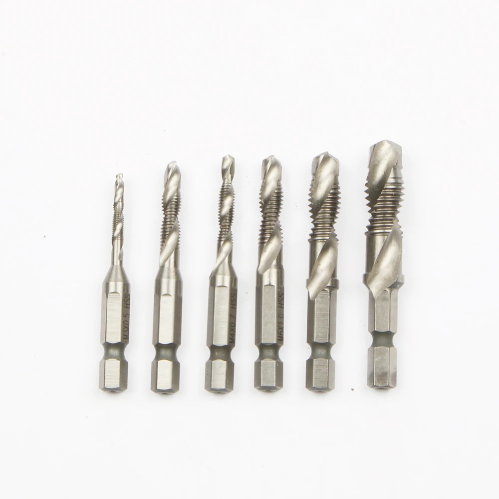 6 шт. сверла с шестигранным хвостовиком ручного крана винт из быстрорежущей стали