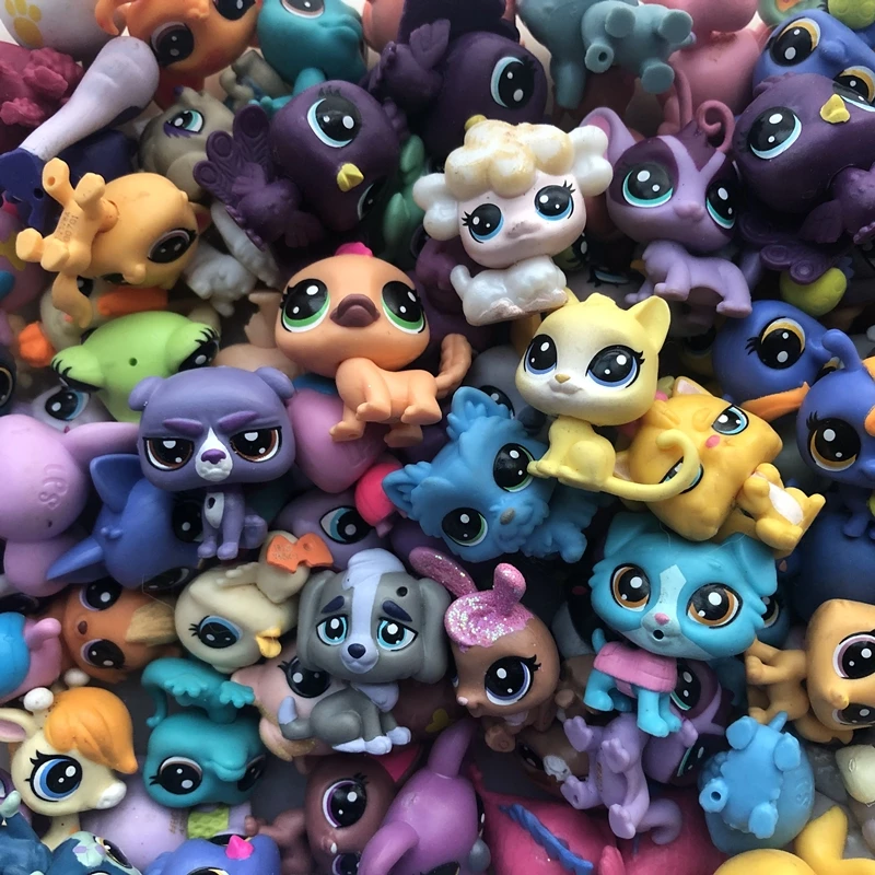 

LPS DOGS Random 6/12/20PCS Mini Pet Crystal Shiny Starry Sky Dog Cat Bear Unicorn Tortoise Shop Anime Figure For Kids Gift