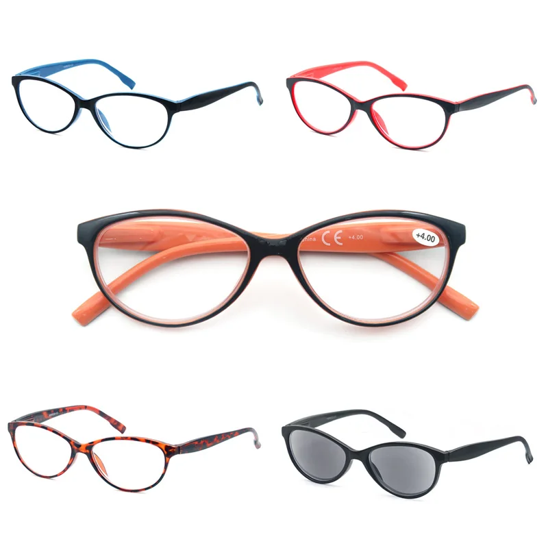 Очки для чтения женские стильные овальные с ультрапрозрачными линзами при