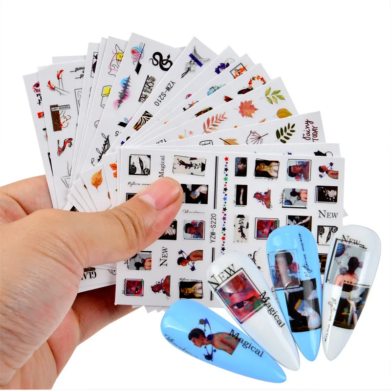 

1 шт. акварельные кленовые змеи бабочки абстрактные INS слайдеры наклейки для ногтей переводные наклейки для дизайна ногтей украшение водное...