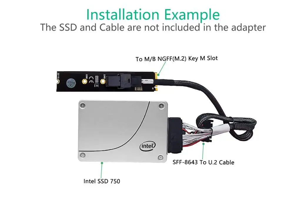 m 2 модуль с mini sas hd sff 8643 36 контактный ра