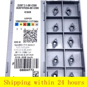Карбид вольфрама DCMT070204 SM IC907 908 DCMT070204 SM IC907 908, твердосплавные вставки, внешний металлический токарный инструмент, режущий инструмент с ЧПУ